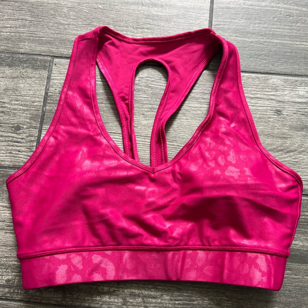 Carbon38 Hot Pink Leopard Print Sports Bra